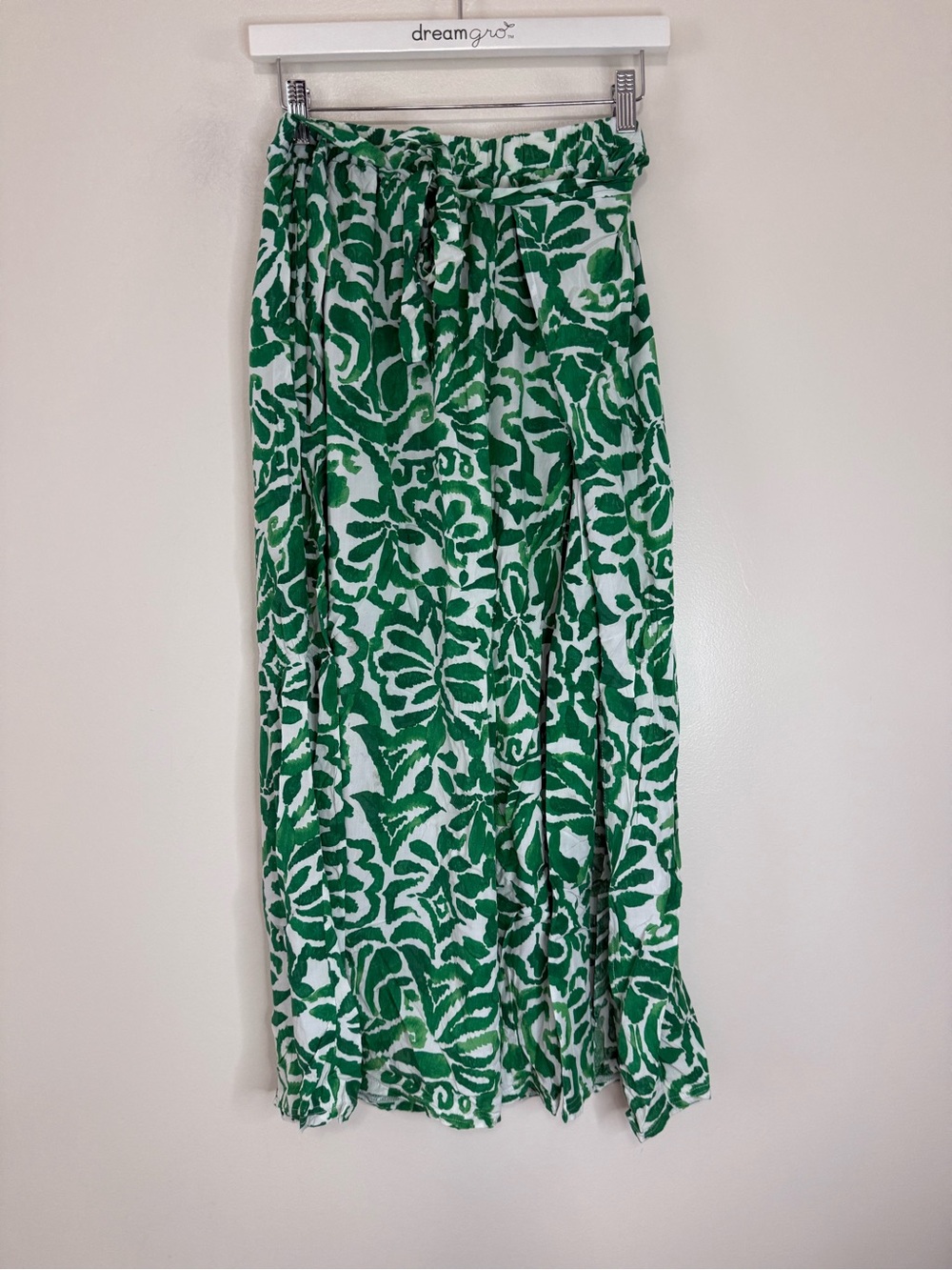Blue Island Women’s Green Floral Cover-Up split leg pant size large